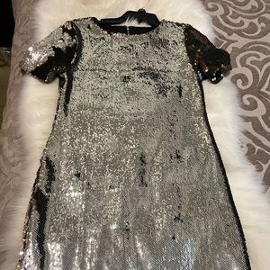 TopShop sequin silver dress